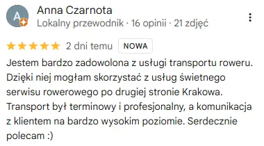 Opinia klienta CycloPick w Google